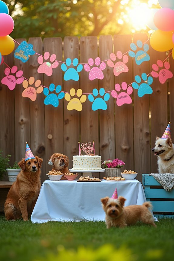 paw print birthday banner creation