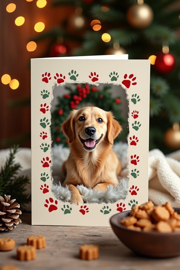 paw print holiday card design