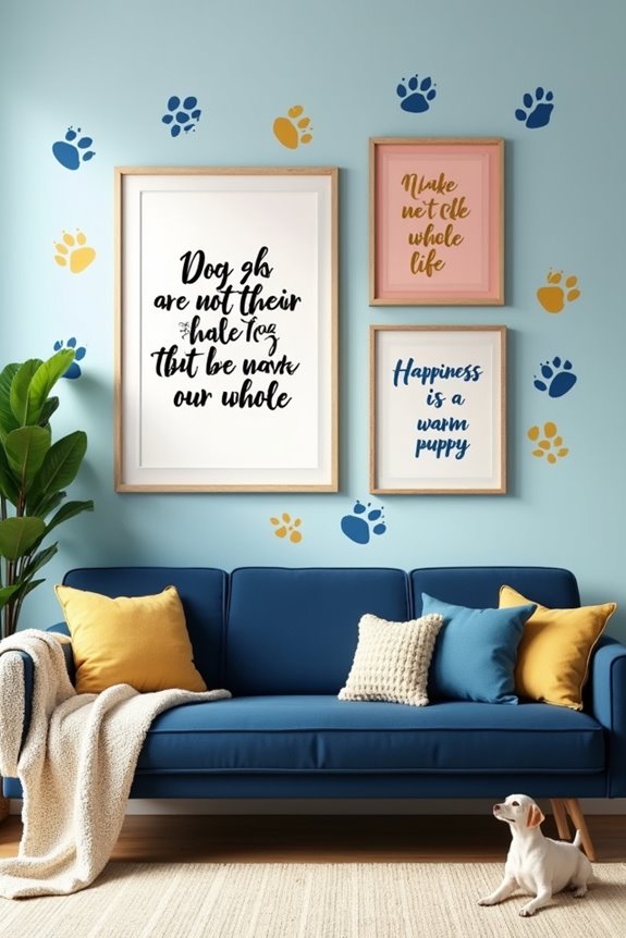 playful dog themed wall decor