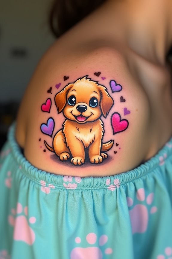 playful puppy tattoo design
