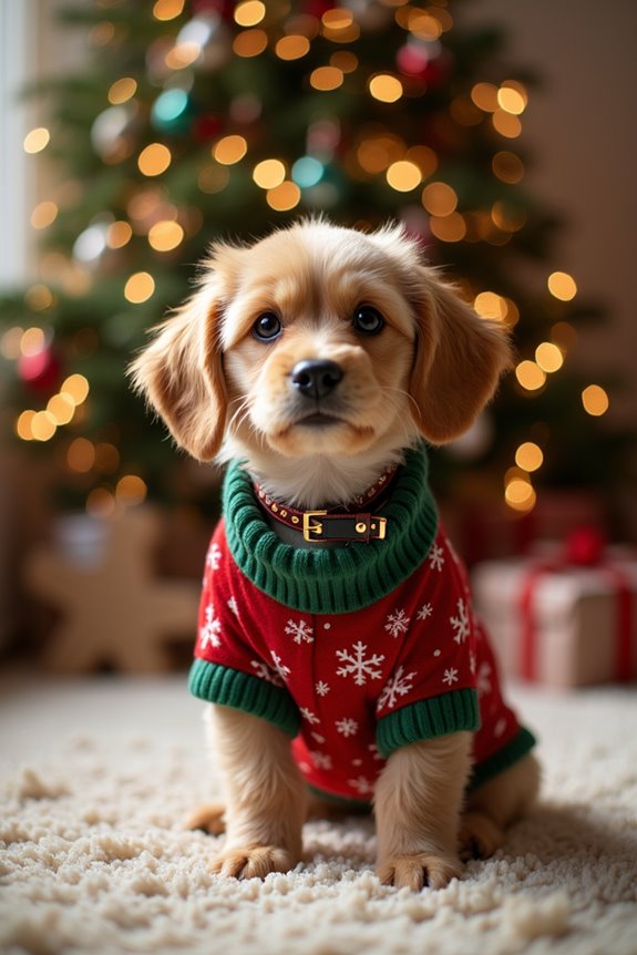 reversible holiday sweater for dogs