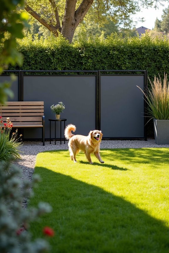 sleek minimalist dog fencing
