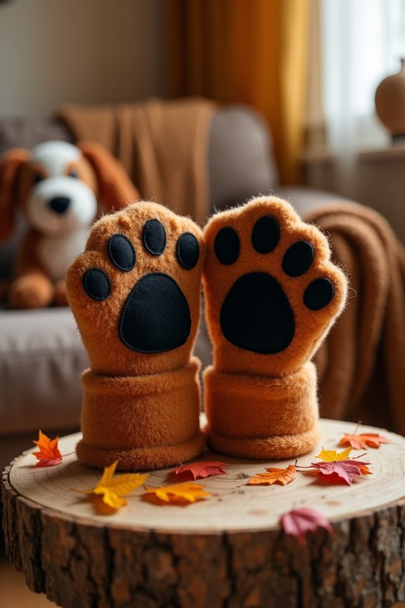 slinky dog costume gloves