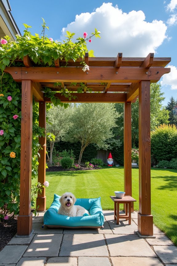 sturdy wooden pergola construction