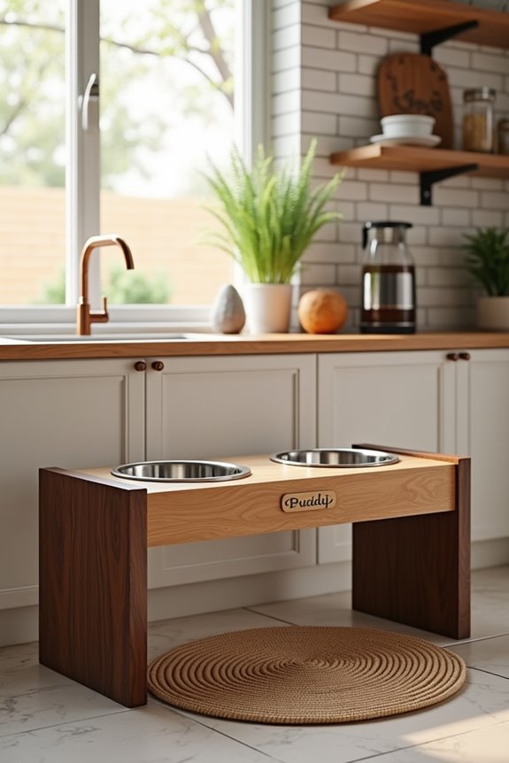 stylish raised feeding station