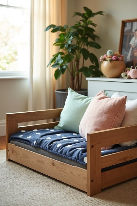 stylish repurposed crate dog bed