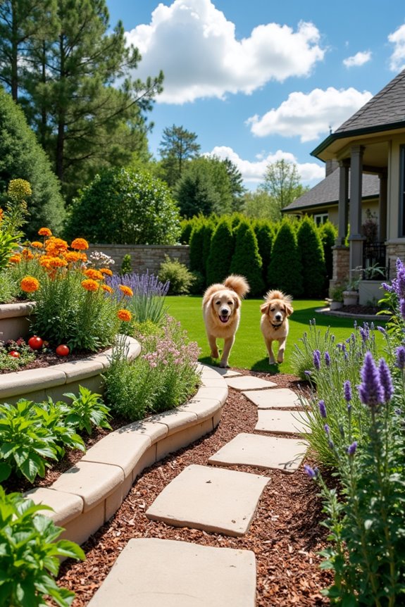 terraced garden design for dogs