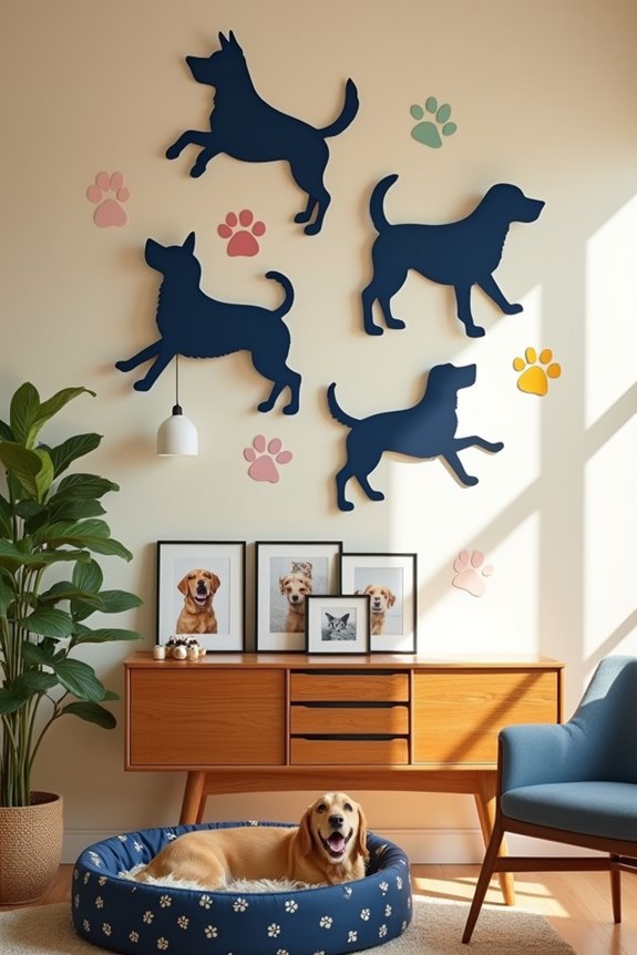 whimsical dog silhouette decor