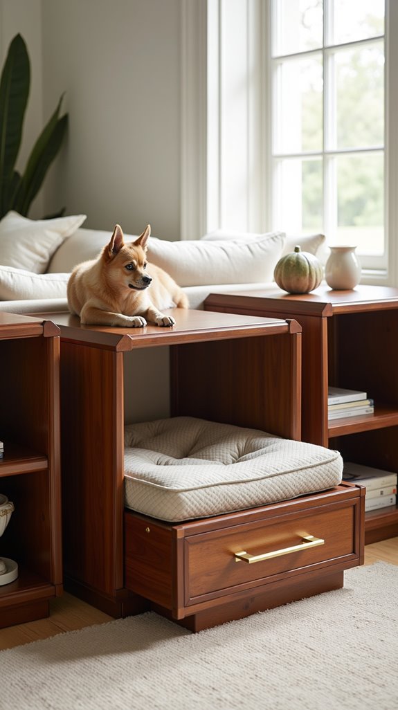 artistic space saving dog tables