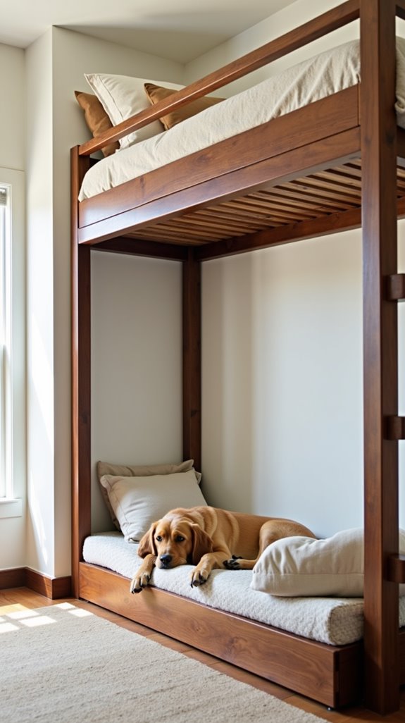 bunk bed with dog bed