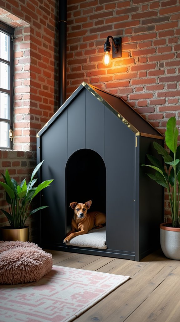 chic industrial dog retreat