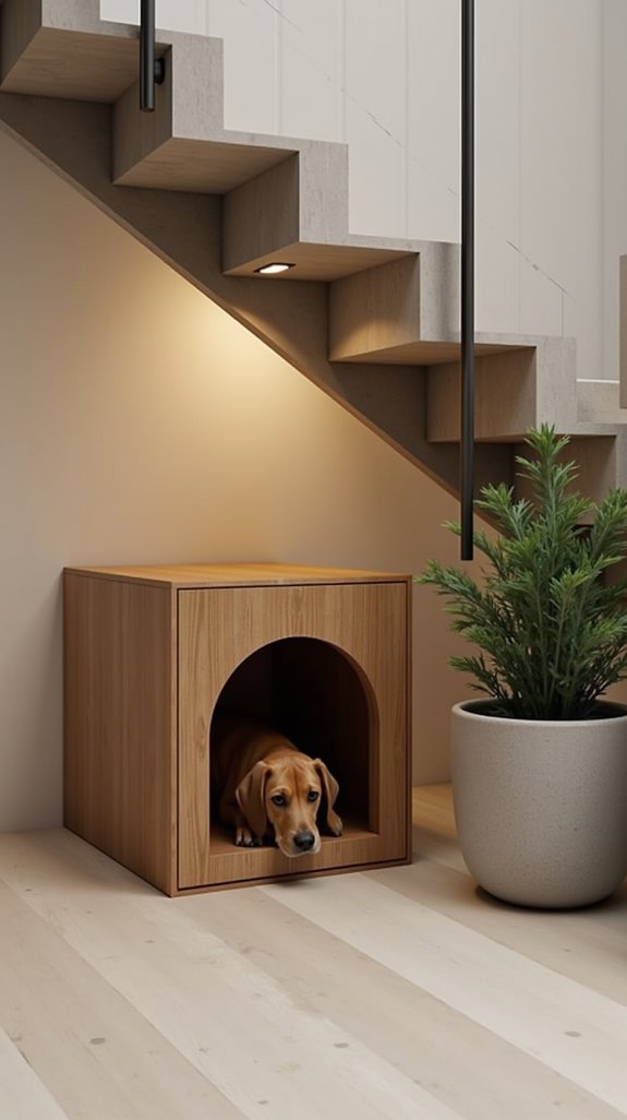 chic under stairs dog house