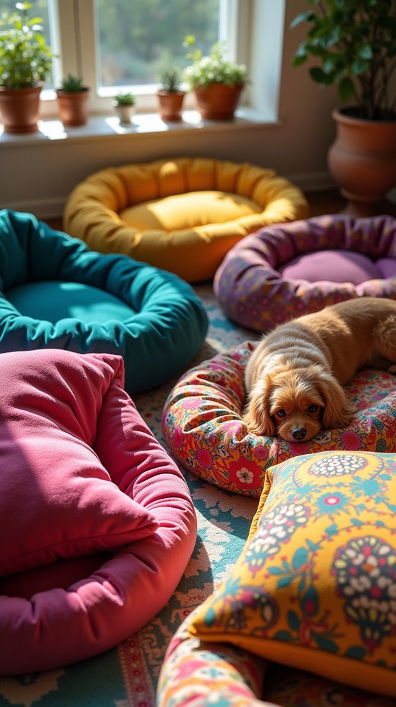 colorful bohemian style beds