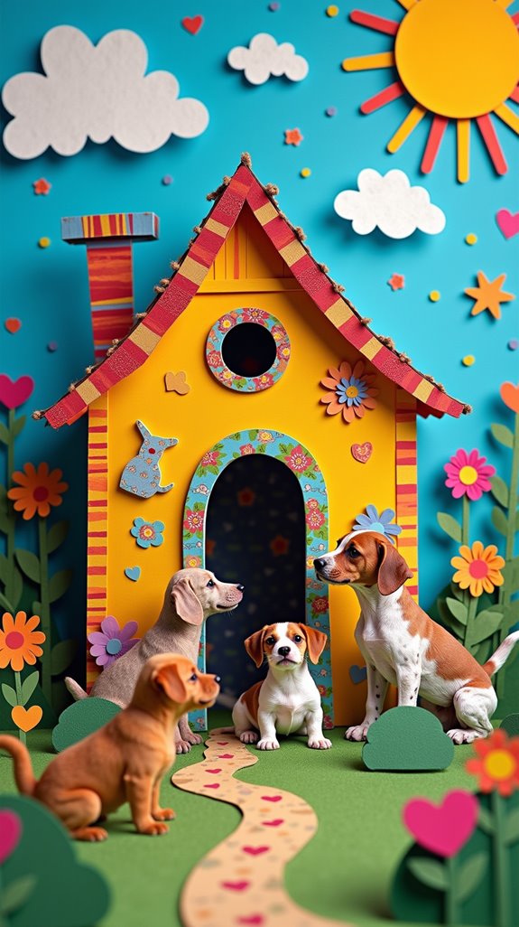 colorful collage dog house