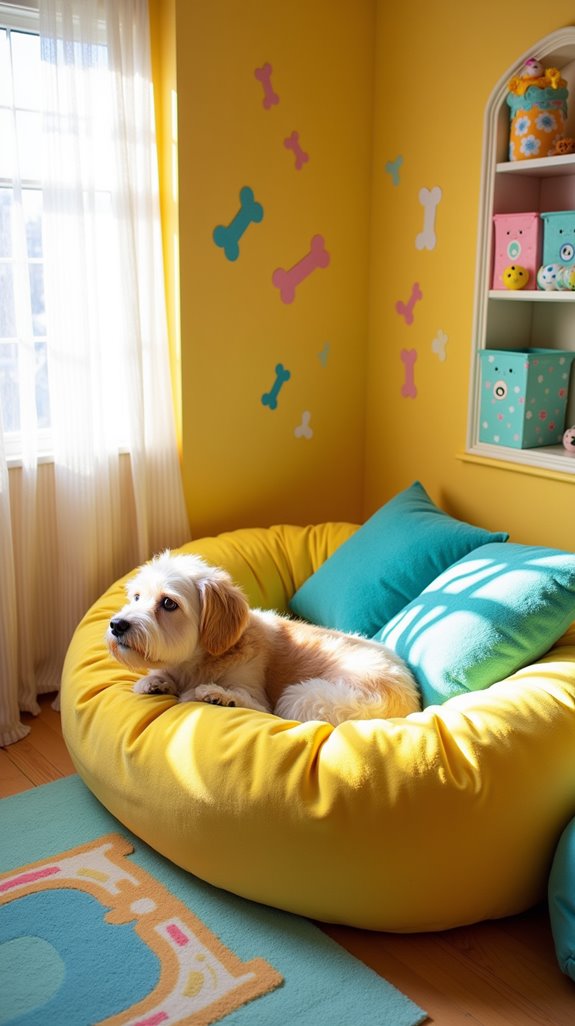colorful dog room design