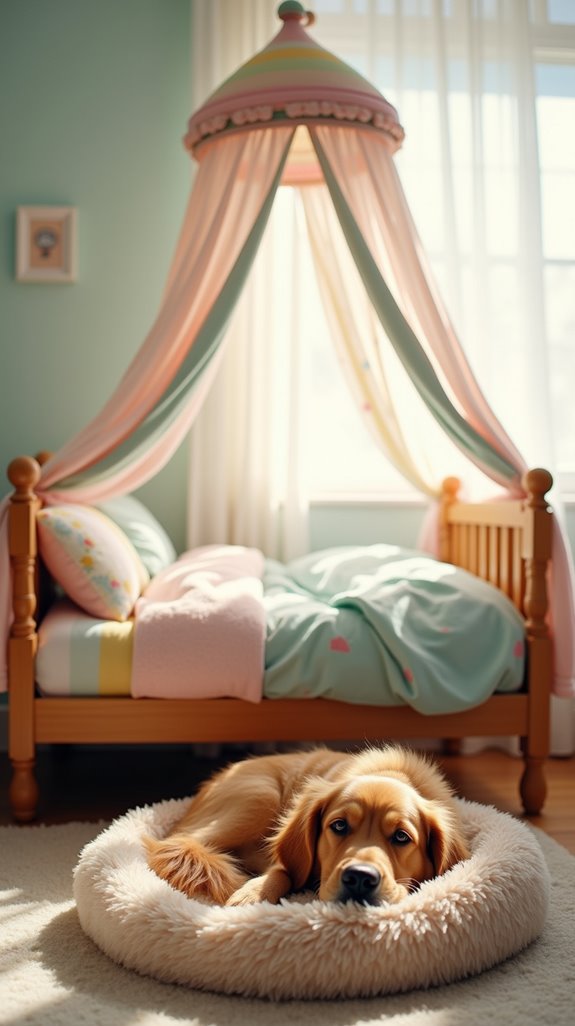 cozy bed with canine cocoon