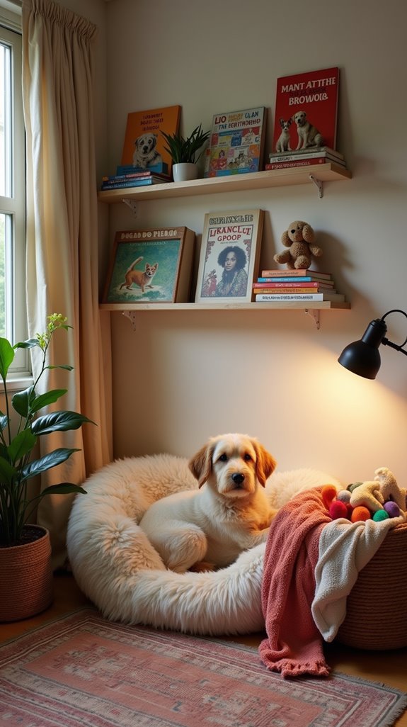 cozy dog friendly reading nook