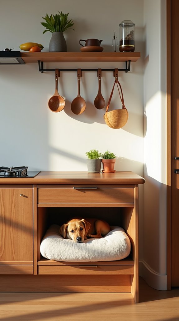 cozy under bench dog bed