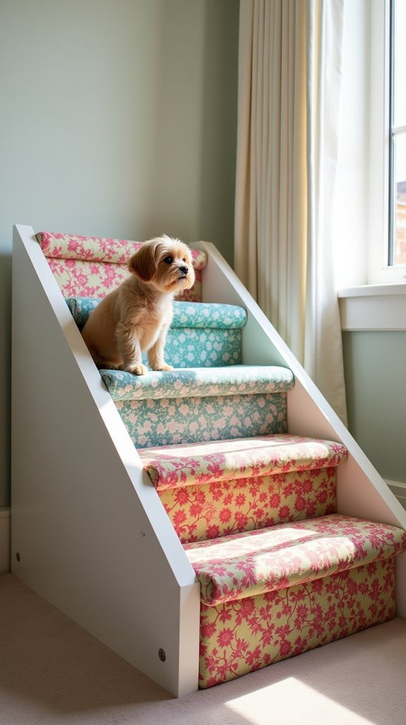 decorative patterned dog stairs