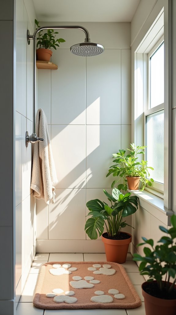 dedicated dog bathing space