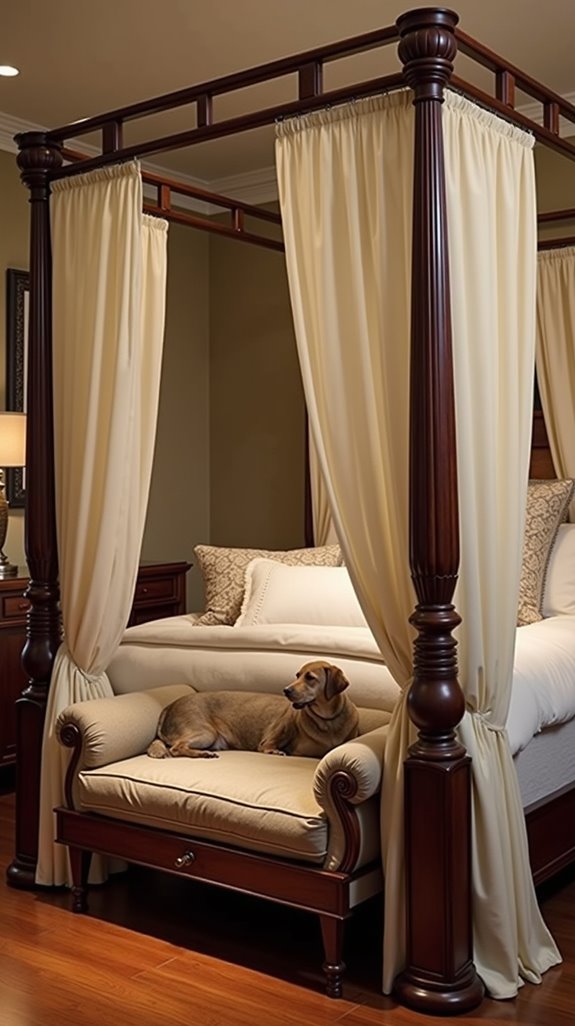elegant bed and dog