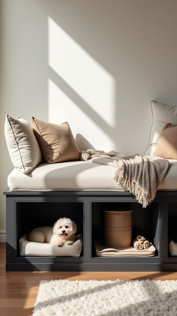 elegant daybed with cubbies