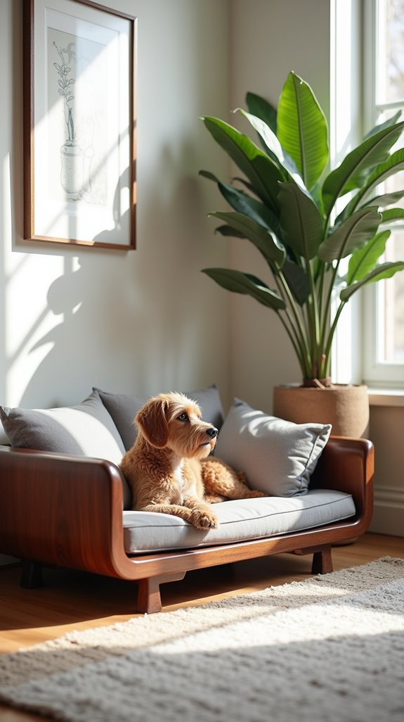 elegant upholstered dog bed