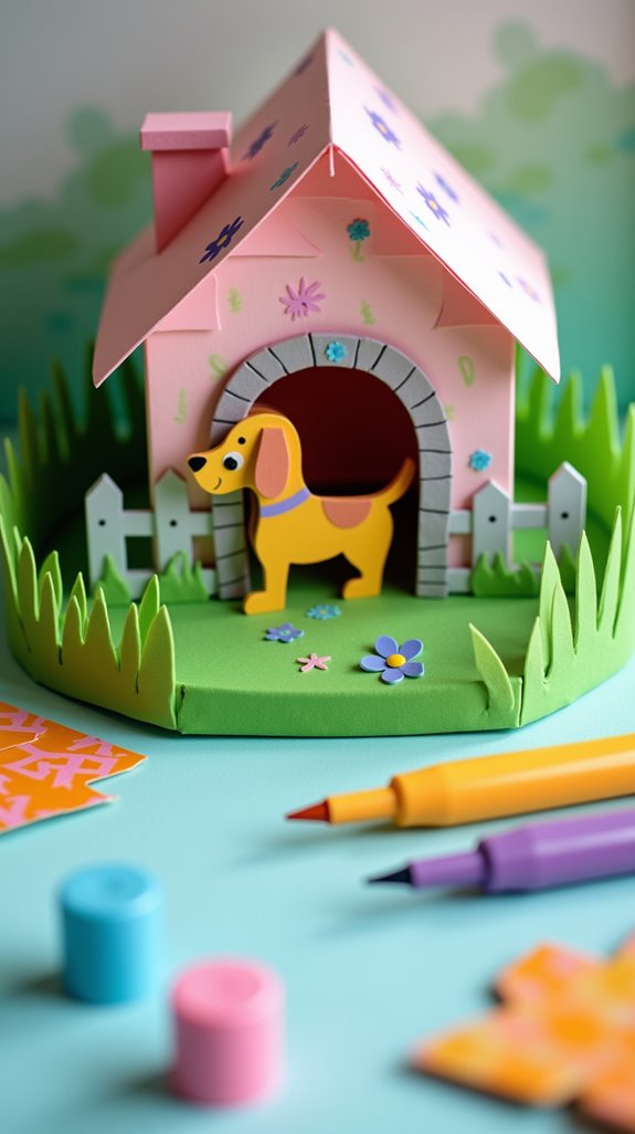 joyful dog house diorama