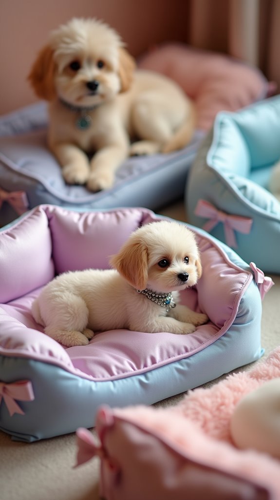 luxurious satin dog beds