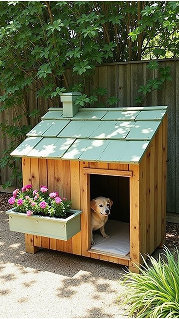 pallet dog house planter