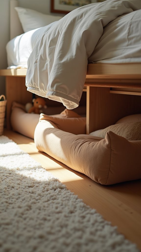 partitioned under bed dog bed