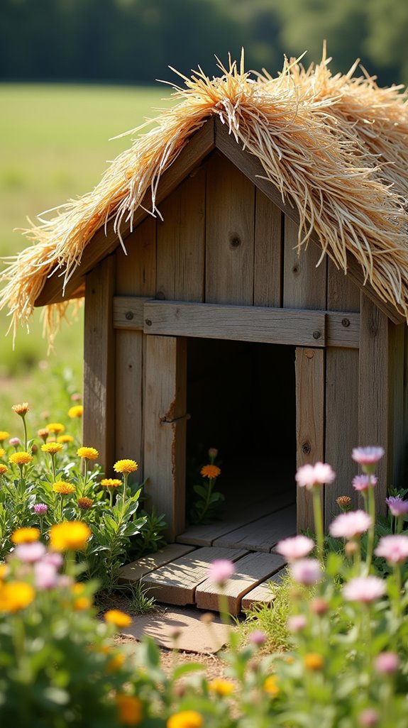 rustic wooden dog retreat