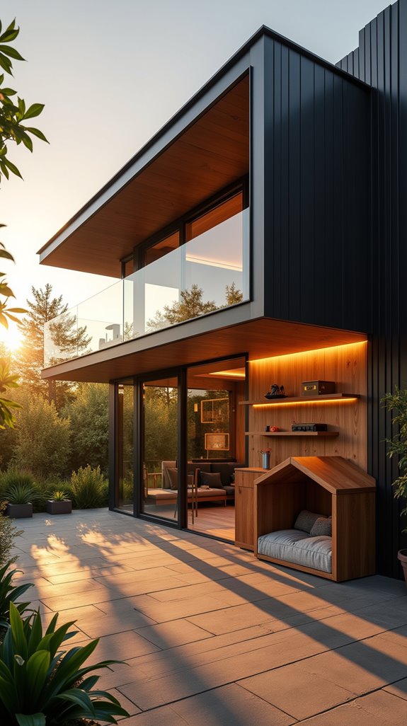 sleek glass luxury doghouse