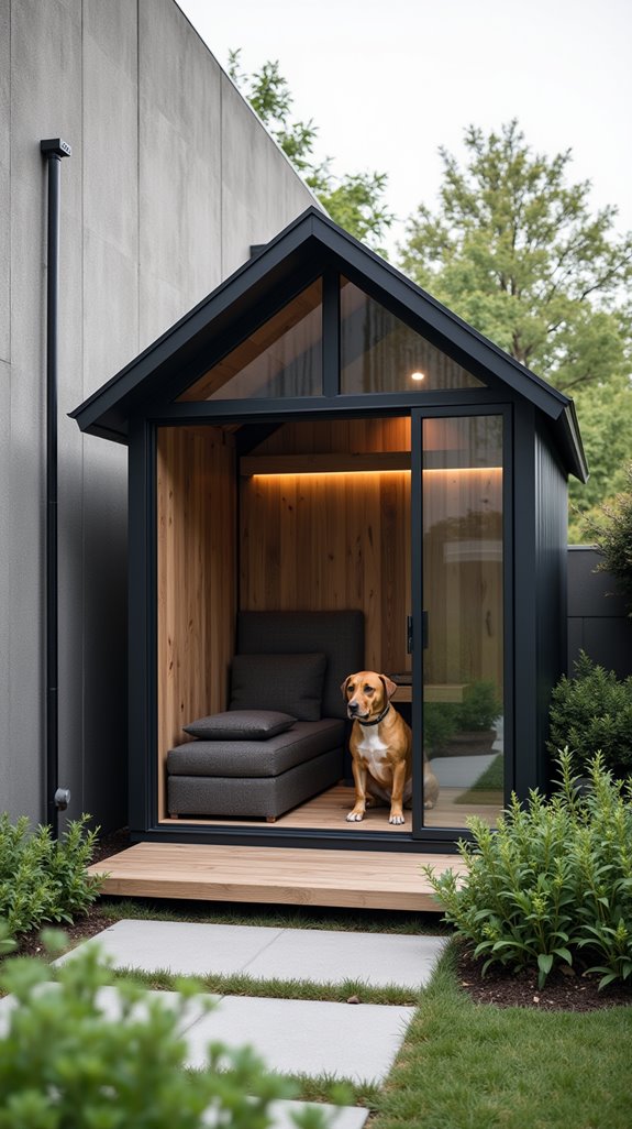 sleek industrial dog house