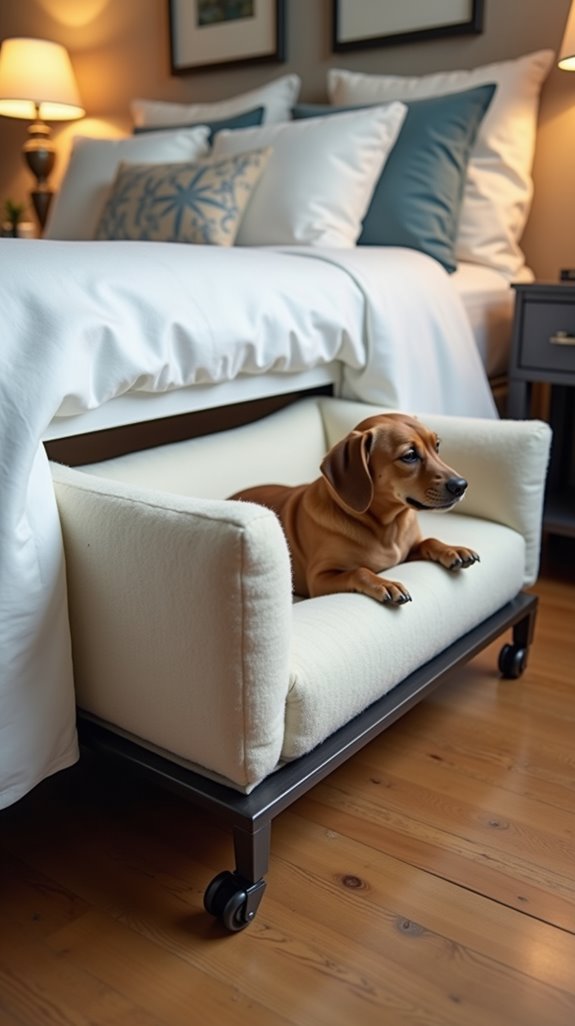 sliding dog bed wheels