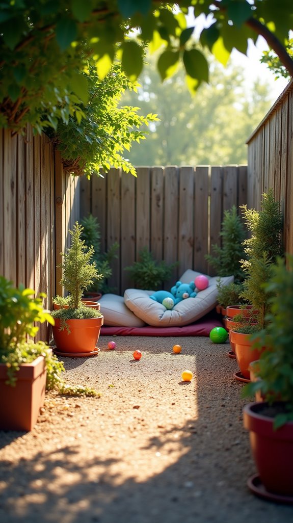 spacious safe shaded dog run