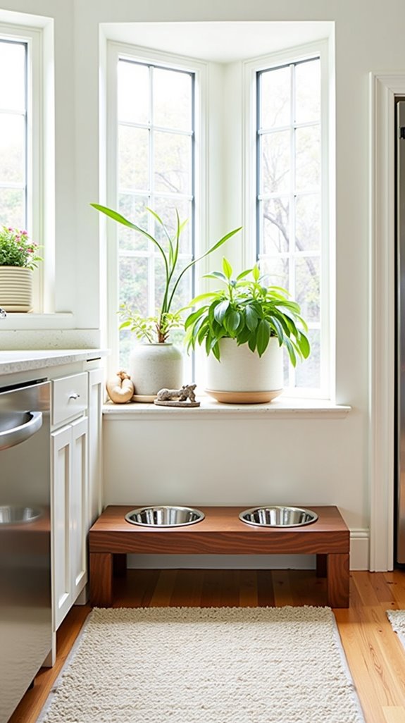 stylish dog feeding station