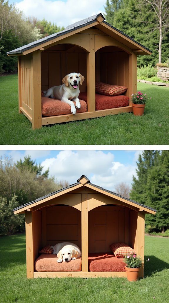 stylish double dog house