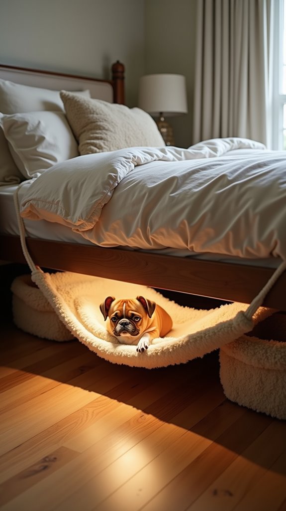 stylish elevated dog hammock