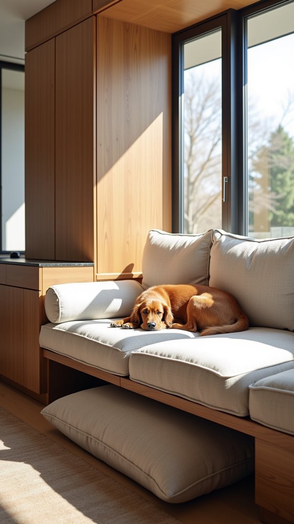 stylish integrated dog crate