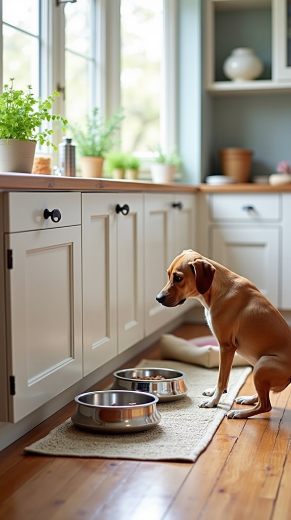 stylish kitchen dog station