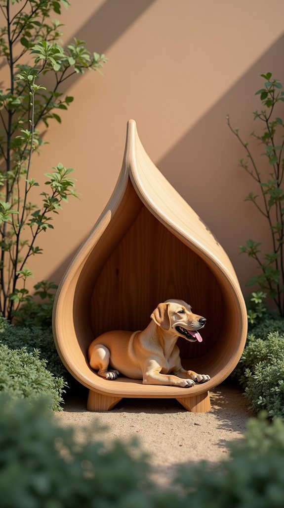 stylish leaf shaped dog shelter