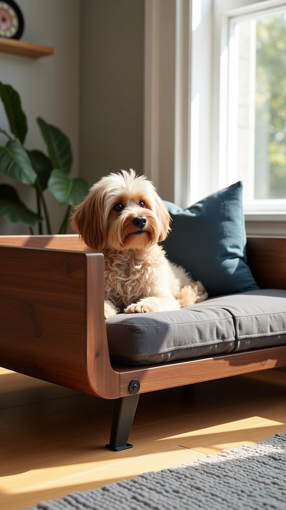 stylish metal accented dog bed