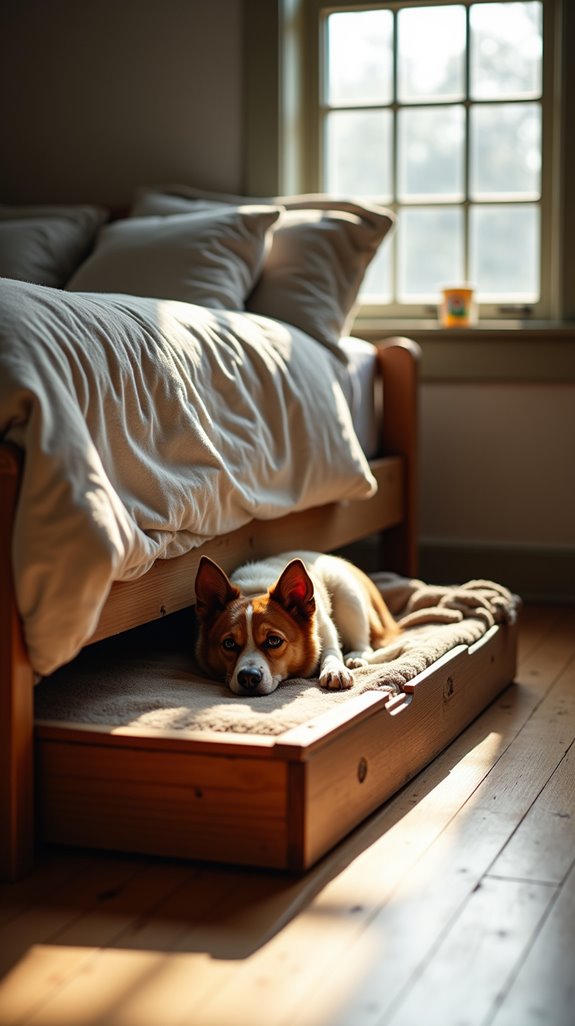 stylish rustic wooden dog bed