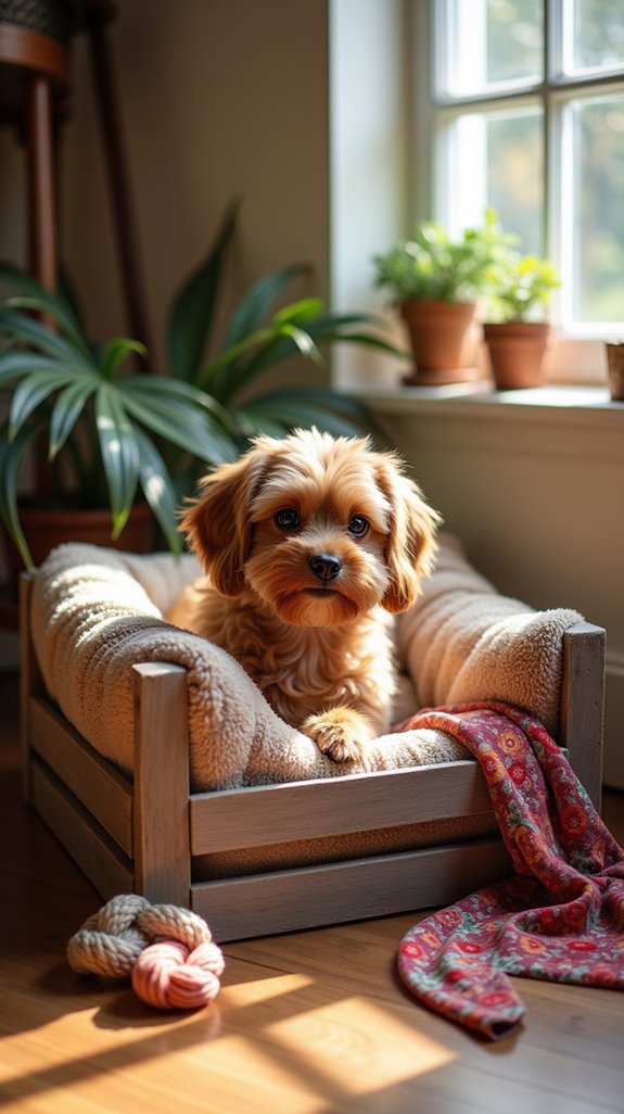 stylish upcycled crate dog bed