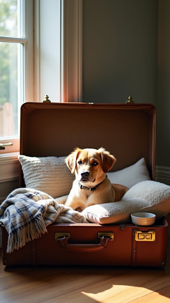 stylish vintage suitcase bed