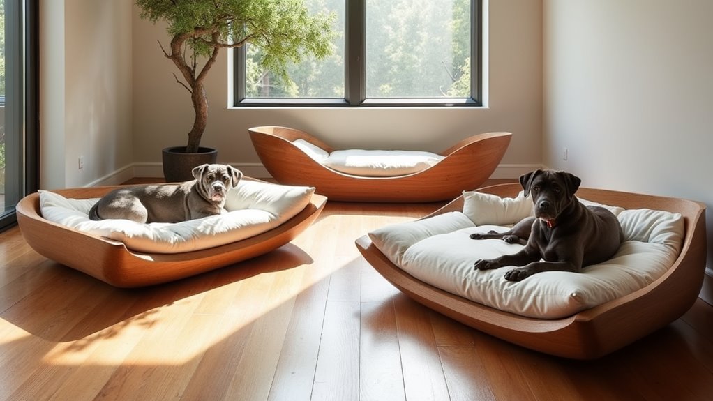stylish wooden dog beds