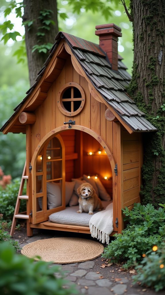 treehouse inspired cozy dog house