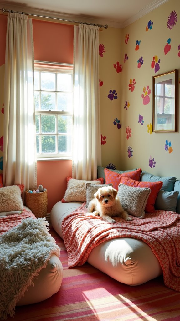 vibrant and cozy dog space
