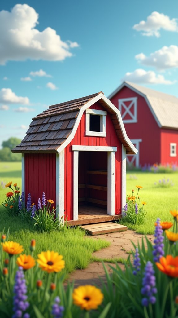 vibrant barn style dog house
